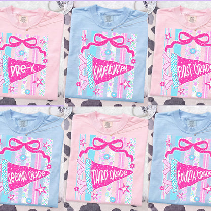 Retro Floral School Grade Coquette Shirt, Pre-K to 4th Grade Back to School Kids Tee 685364 WFD