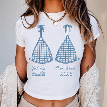 Personalized Girl Trip Baby Tee, Custom Bikini Line Shirt, Beach Vacation Friends Matching Tee Gift 685622 WFD