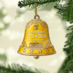 250 Years USA 1776-2026 Acrylic Ornament | Happy 250th Birthday USA Bell Ornament | America 250th Anniversary Ornament 682758
