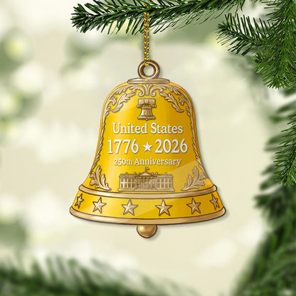 250 Years USA 1776-2026 Acrylic Ornament | Happy 250th Birthday USA Bell Ornament | America 250th Anniversary Ornament 682758