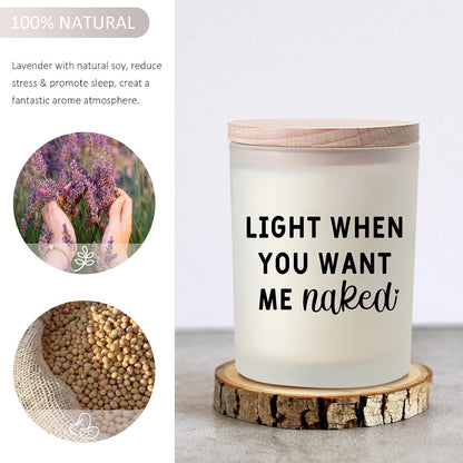 Funny Naughty Couple Candle, Light When You Want Me Naked Candle, Boyfriend Husband Anniversary Gift 686562 WFD