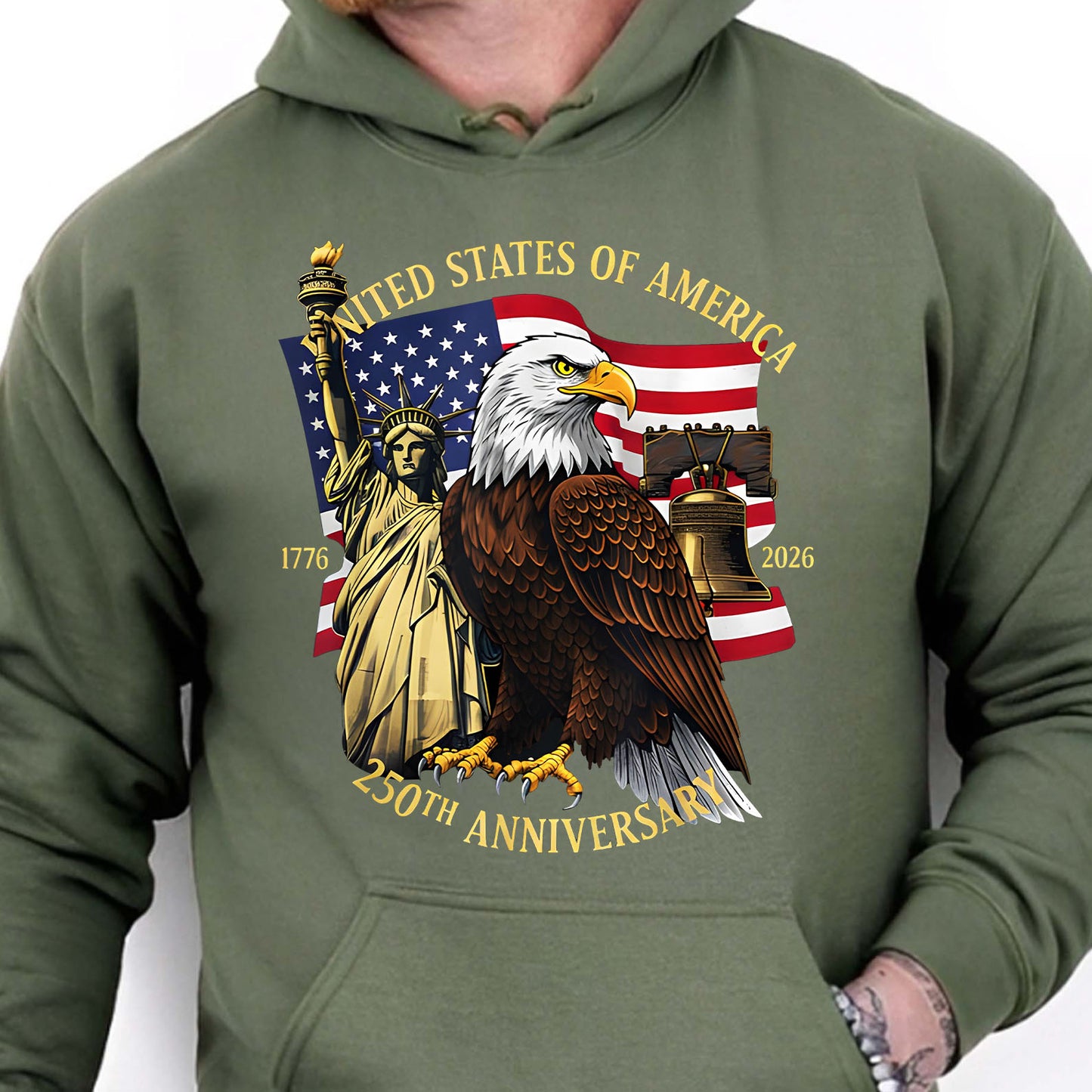 USA 250 Years Anniversary Shirt | Patriotic Eagle US Flag 1776–2026 T-Shirt | 4th of July Tee 684238