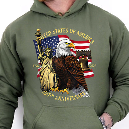 USA 250 Years Anniversary Shirt | Patriotic Eagle US Flag 1776–2026 T-Shirt | 4th of July Tee 684238