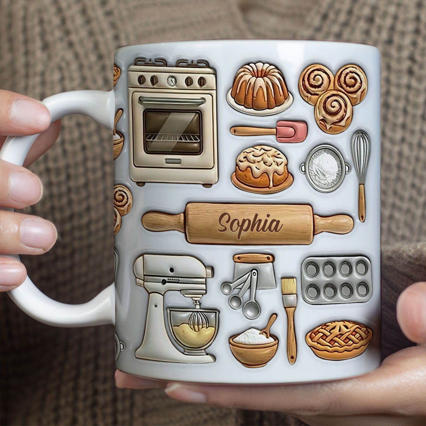 Custom Name Baking Mug | Personalized Baker White Mug Accent Mug | Mother’s Day Gift 684344