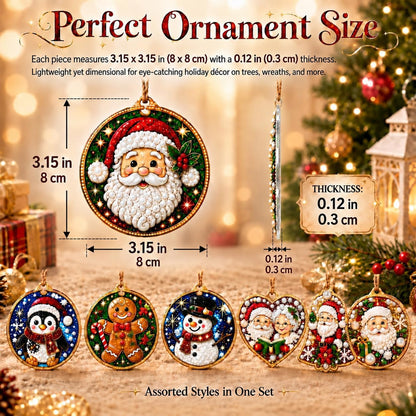 12PCS DIY Christmas Ornaments, Pearl Diamond Art Kits for Adults, Holiday Craft Christmas Tree Decor 686437 WFD