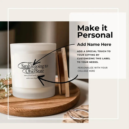 Personalized College Acceptance Candle Gift, Custom Graduation Gift, Going to College High School Grad Gift 684826