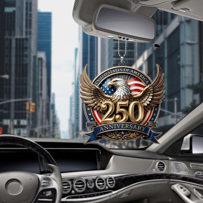 USA 250 Years Car Ornament | Patriotic Eagle 1776–2026 Ornament | 4th of July Car Ornament 684349