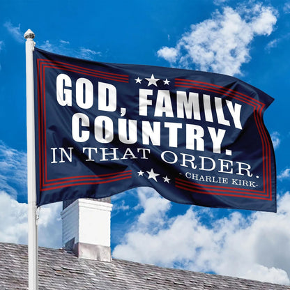 God Family Country Charlie Kirk Flag Republican | Justice Charlie Kirk Flag | Charlie Kirk House Flag 683115