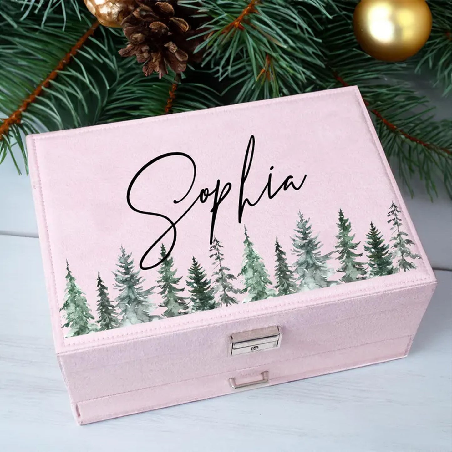 Custom Name Large Jewelry Box, Personalized Jewelry Storage Organizer for Women, Gift for Her 683869