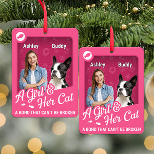 Personalized Dog Cat Pet Photo Has Unbreakable Bond Toy Box Acrylic Ornament | Custom Pet Photo Ornament 683707