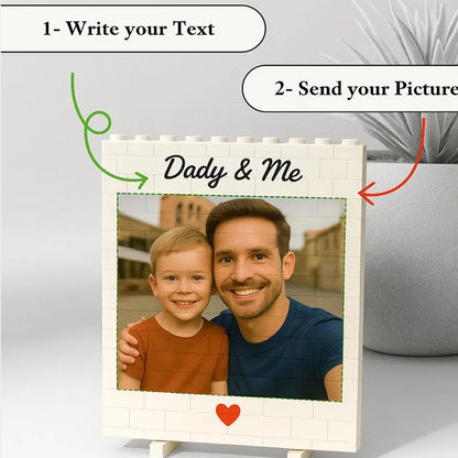 Personalized Photo Building Brick Blocks for Dad, Custom Daddy Building Block Keepsake, Father's Day Gift 685038