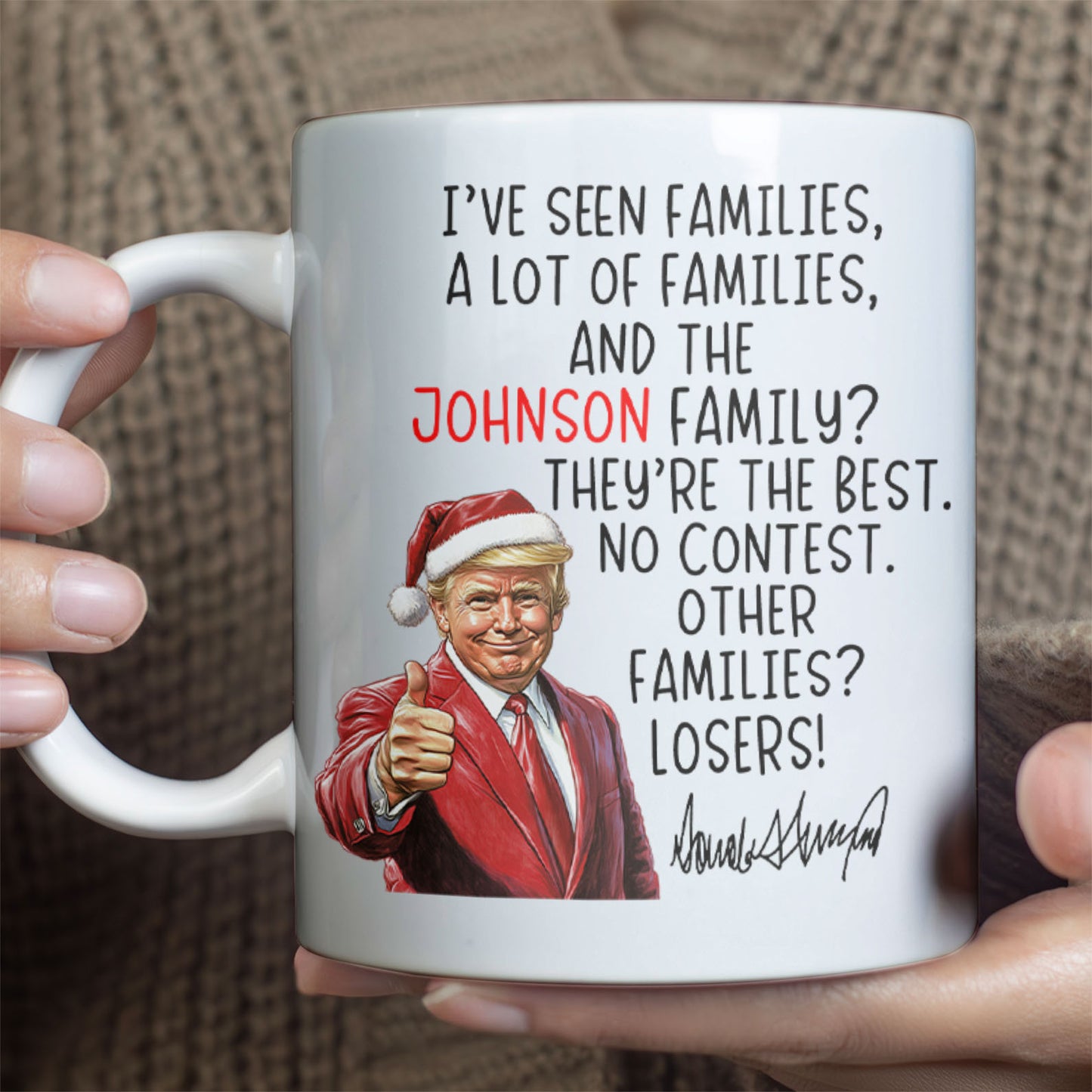 Personalized Family Name Donald Trump Mug | Funny Trump Coffee Mug | White Mug Accent Mug 683758 – GOP