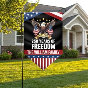 Personalized 250 Years of Freedom Garden Flag | Custom Family Name Patriotic Eagle USA Triangular Flag 684601