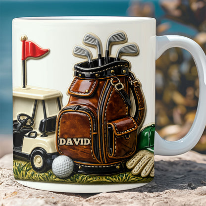 Personalized Golf Coffee Mug, Custom Name Ceramic Mug for Golfer, Father’s Day Gift for Dad Grandpa 684997