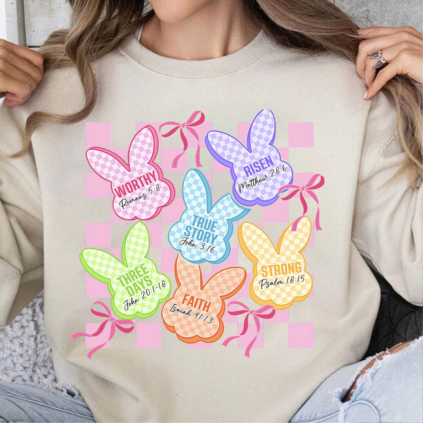 Christian Easter Bunny Shirt | Faith Bible Verse Tee | He Is Risen Religious T-Shirt 684445