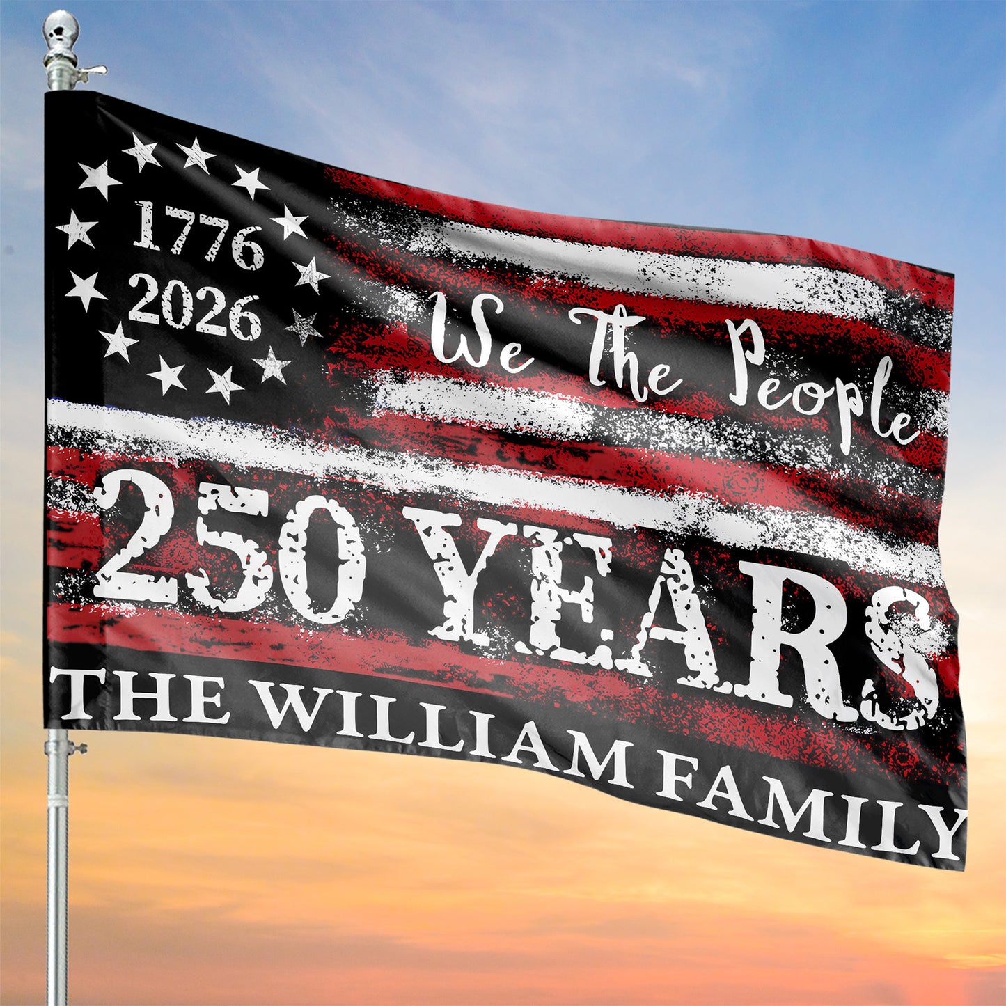 Custom Name 250 Years We The People 1776–2026 House Flag | Patriotic 4th of July House Flag 684359