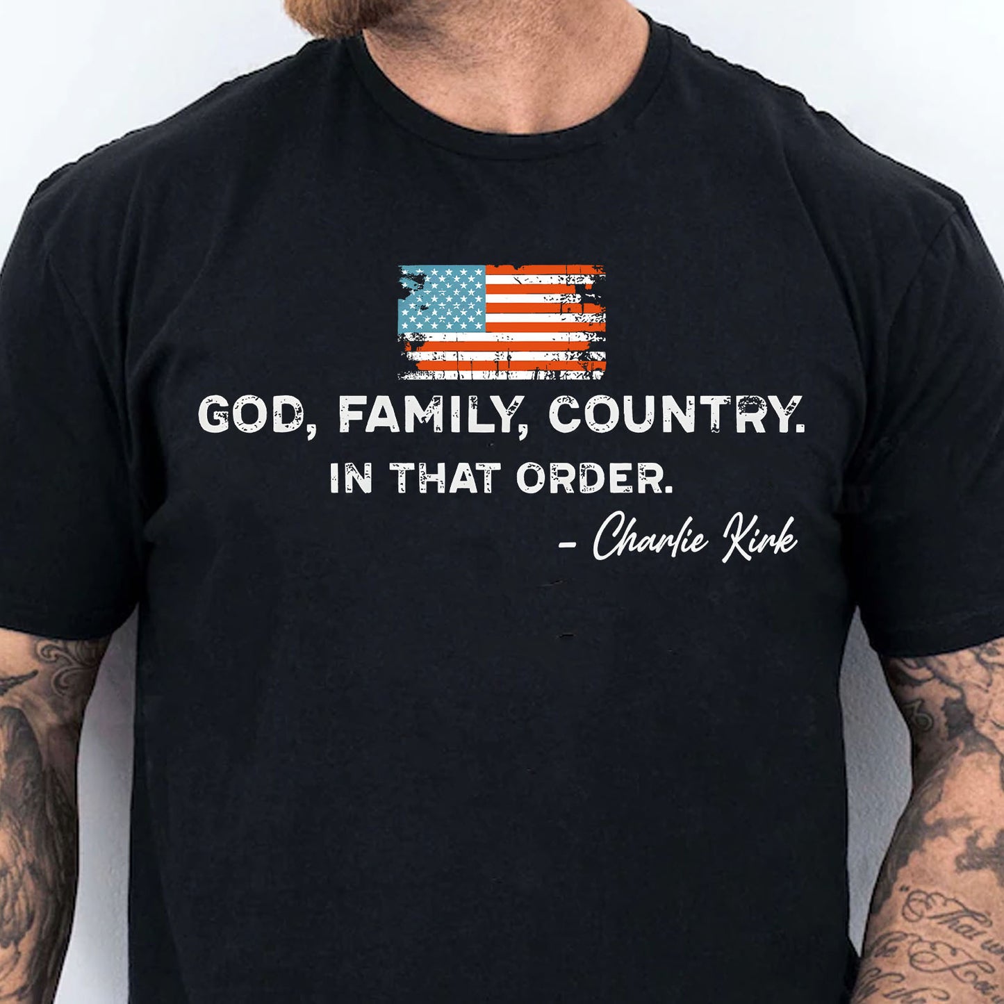 God Family Country In That Order Charlie Kirk Shirt | Justice Charlie Kirk Memorial Shirt 683083