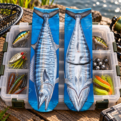 Personalized Big Catch Fishing Socks, Custom Name Fish Print Socks, Funny Fisherman Gift 686757 WFD
