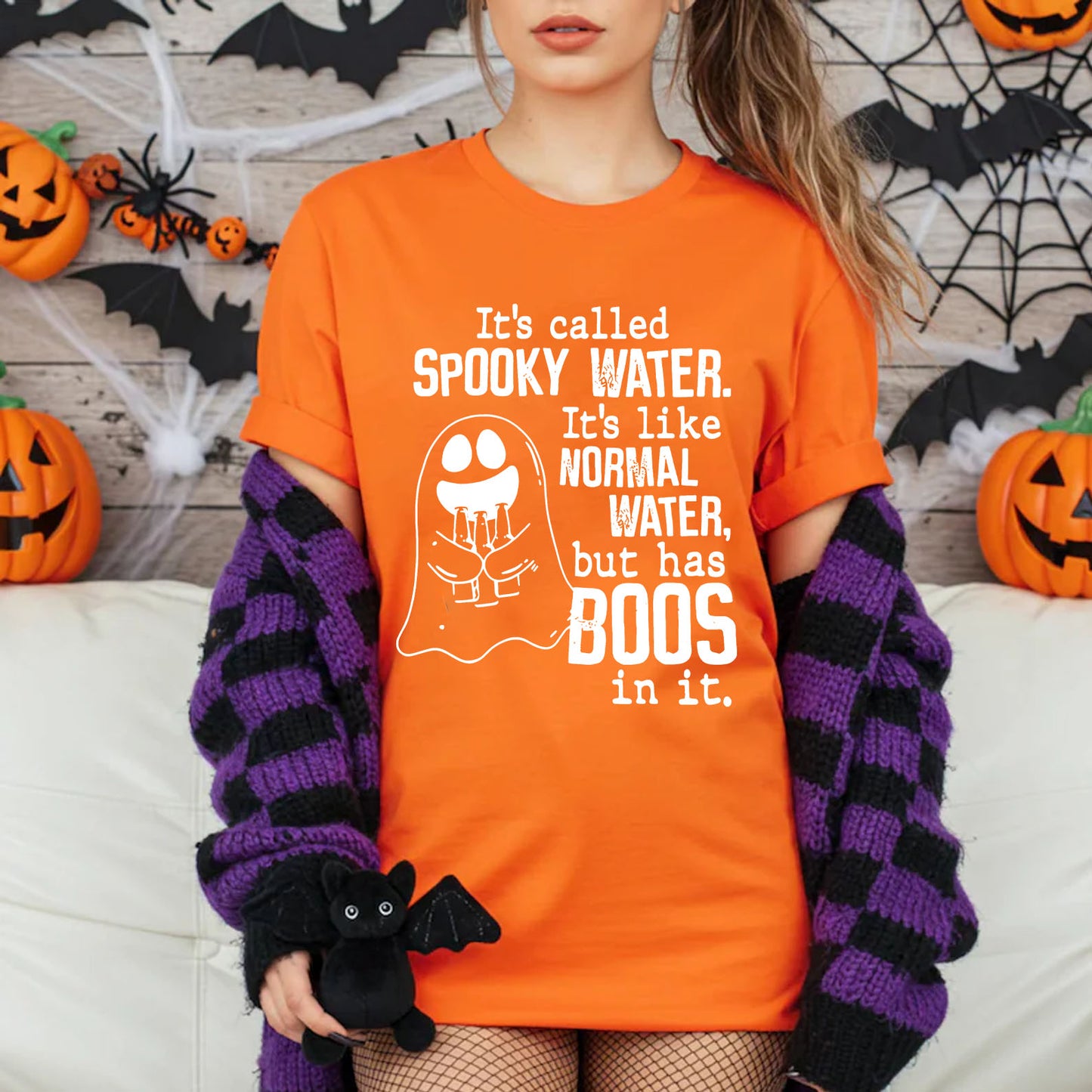 Funny Spooky Water Halloween Shirt, Cute Ghost Boo Graphic Tee, Spooky Season Halloween Gift 685916