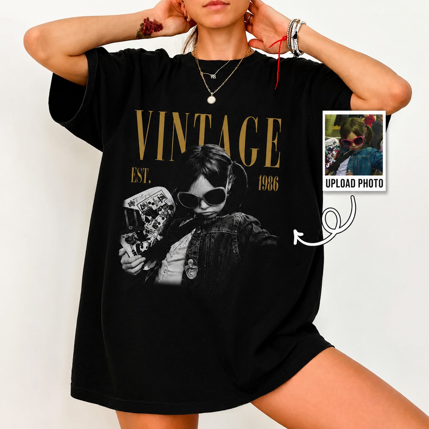 Personalized Vintage Photo Shirt, Custom Year Birthday Shirt, Custom Age Tee, Retro Birthday Gift 685243