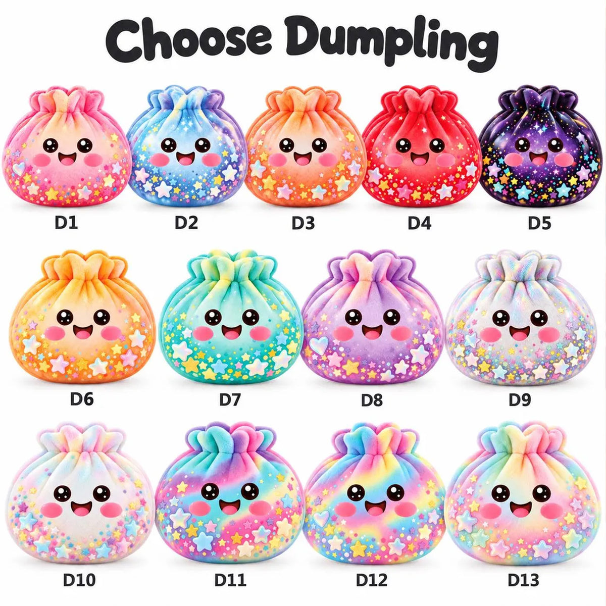 Personalized Starry Dumpling Pillow, Custom Name Squishy Plush Cushion, Christmas Gift for Kids 686905 WFD