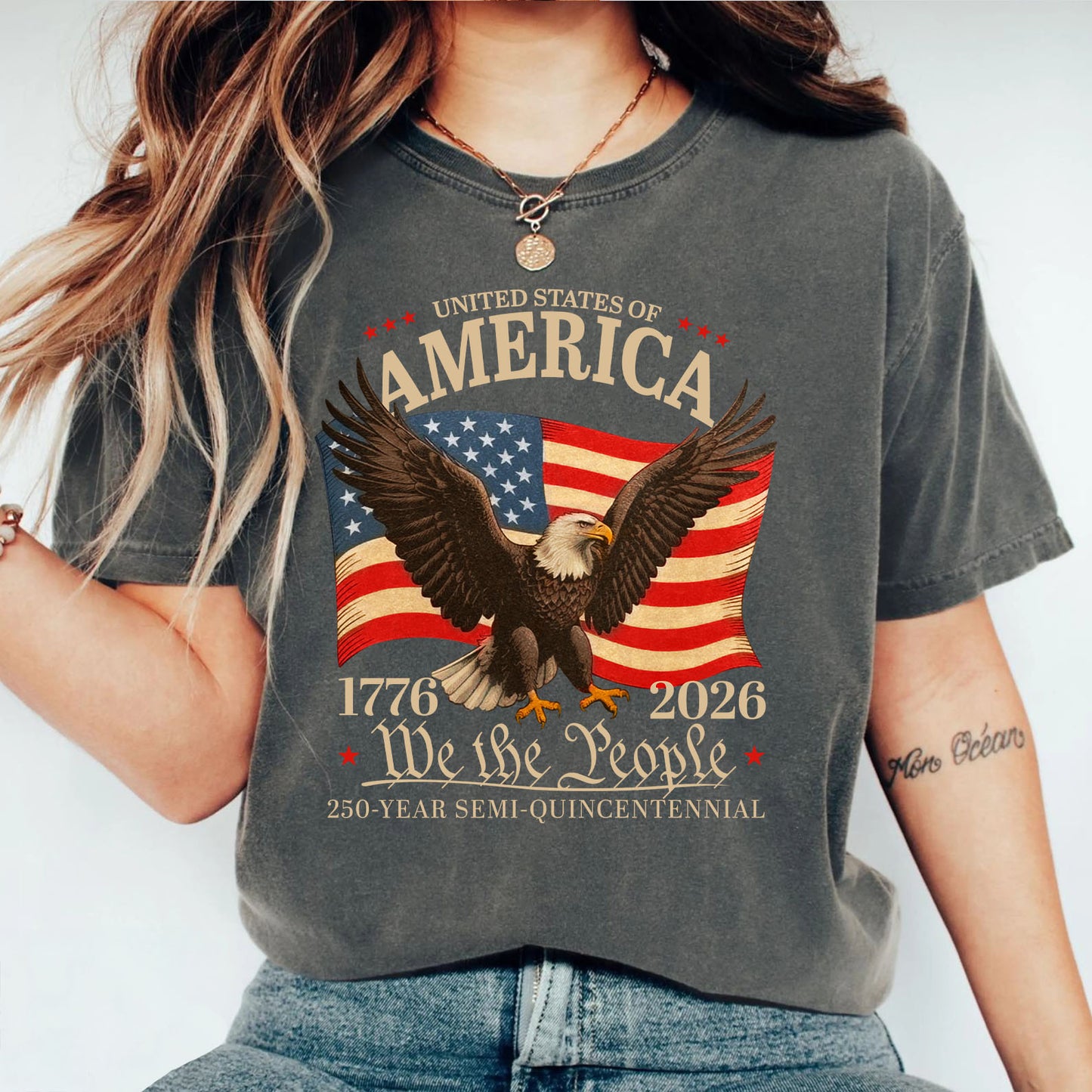 250 Years Semiquincentennial Comfort Colors Shirt | We the People 1776–2026 T-Shirt | Patriotic USA Flag Eagle Tee 684141