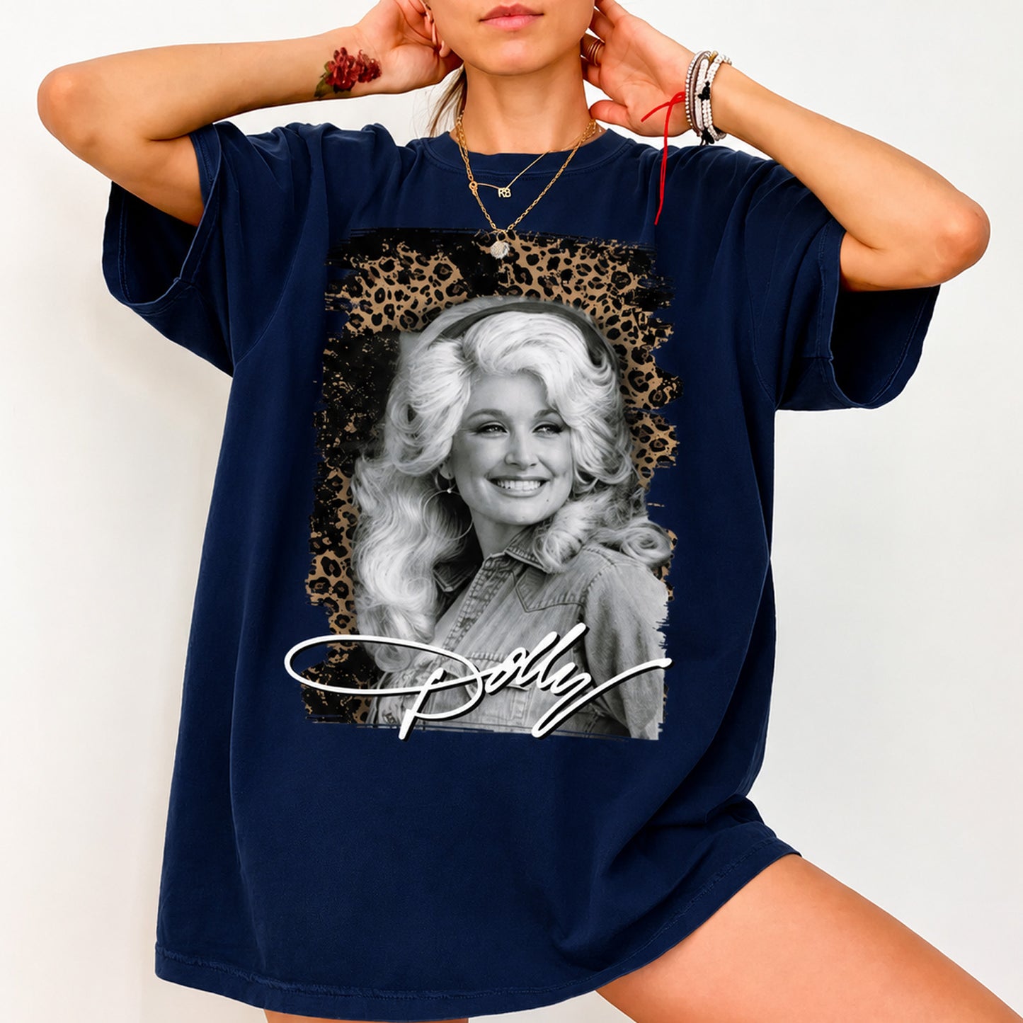 Dolly Parton Tribute Shirt, Vintage Country Music Legend Tee, Leopard Portrait Memorial T-Shirt 686063 WFD