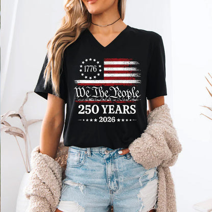 250 Years America Anniversary Dark Shirt, Patriotic USA Flag Tee, We The People Independence Day Shirt 685297 WFD