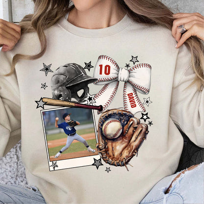 Custom Photo Baseball Mom Shirt | Personalized Baseball Player Tee | Custom Name Baseball Mom Gift 684508