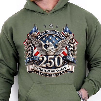 250 Years USA Shirt | Happy 250th Anniversary T-Shirt | Patriotic 4th Of July 1776–2026 Tee 684242