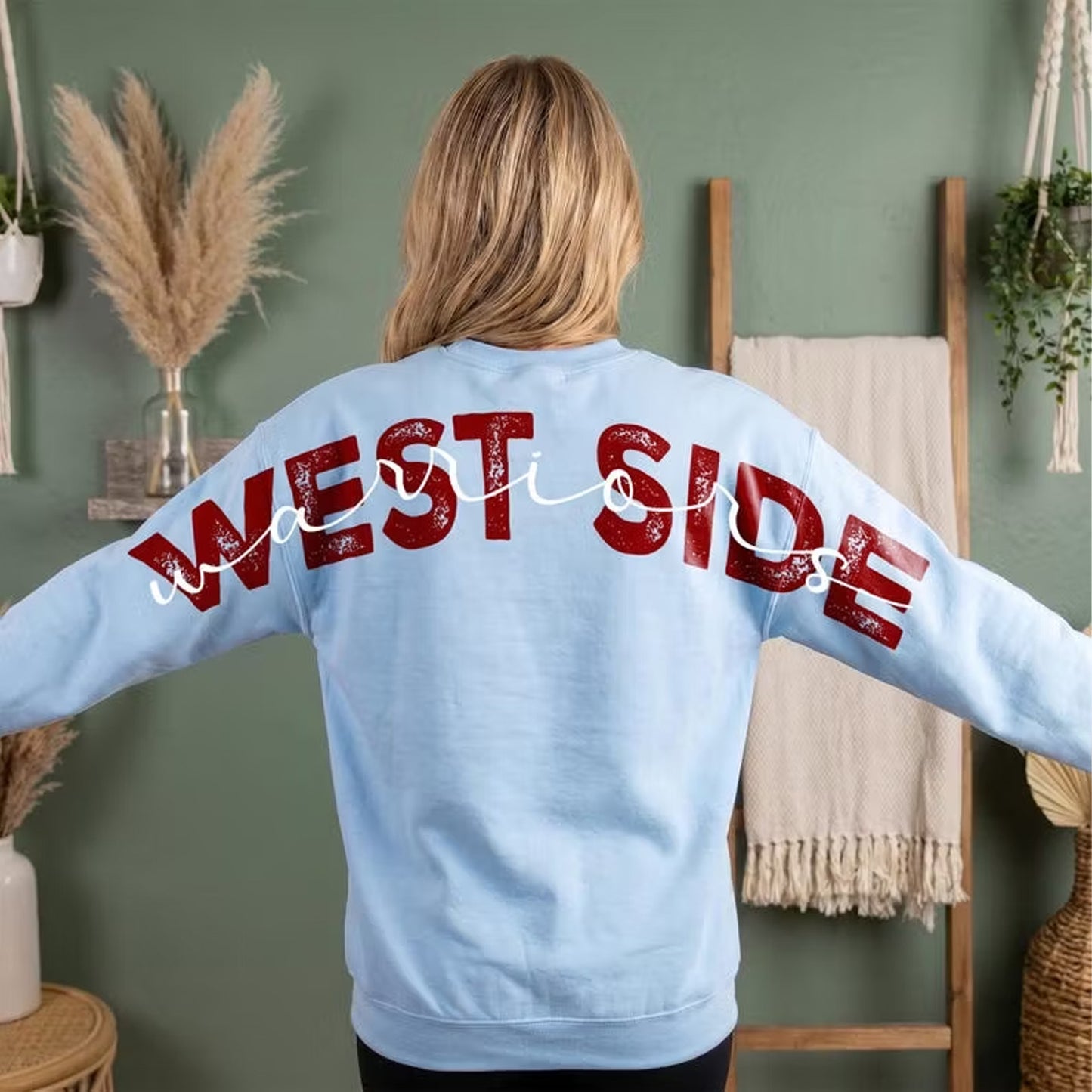 Personalized Game Day Big Back Text Sweatshirt, Custom Distressed Name Sweatshirt, Football Fan Gift 685678 WFD