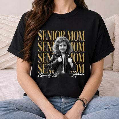 Personalized Senior Mom Shirt, Custom Photo Class of 2027 Graduation Shirt, Proud Parent Graduation Gift 685654 WFD