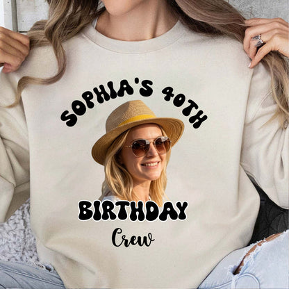 Personalized Photo Birthday Crew Shirts, Custom Birthday Party Tee, Matching Birthday Squad Shirts 685562