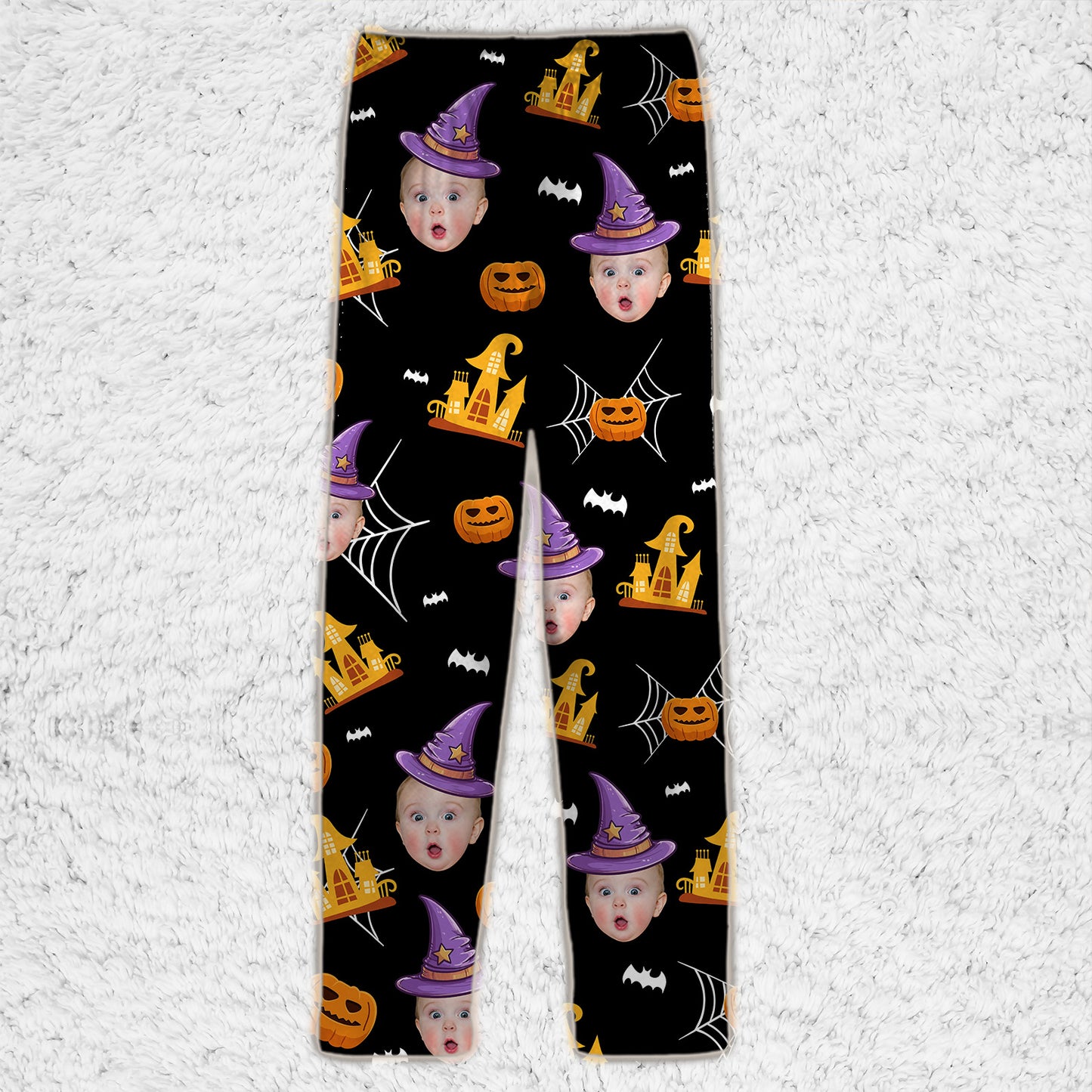 Custom Face Photo Halloween Pajama Set, Personalized Witch Pumpkin Pajamas, Spooky Family PJs 685993