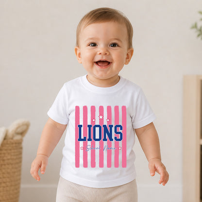 Custom Mascot Striped Kids Shirt, Personalized School Spirit Tee, Back to School Shirt, Test Day Shirt 685486