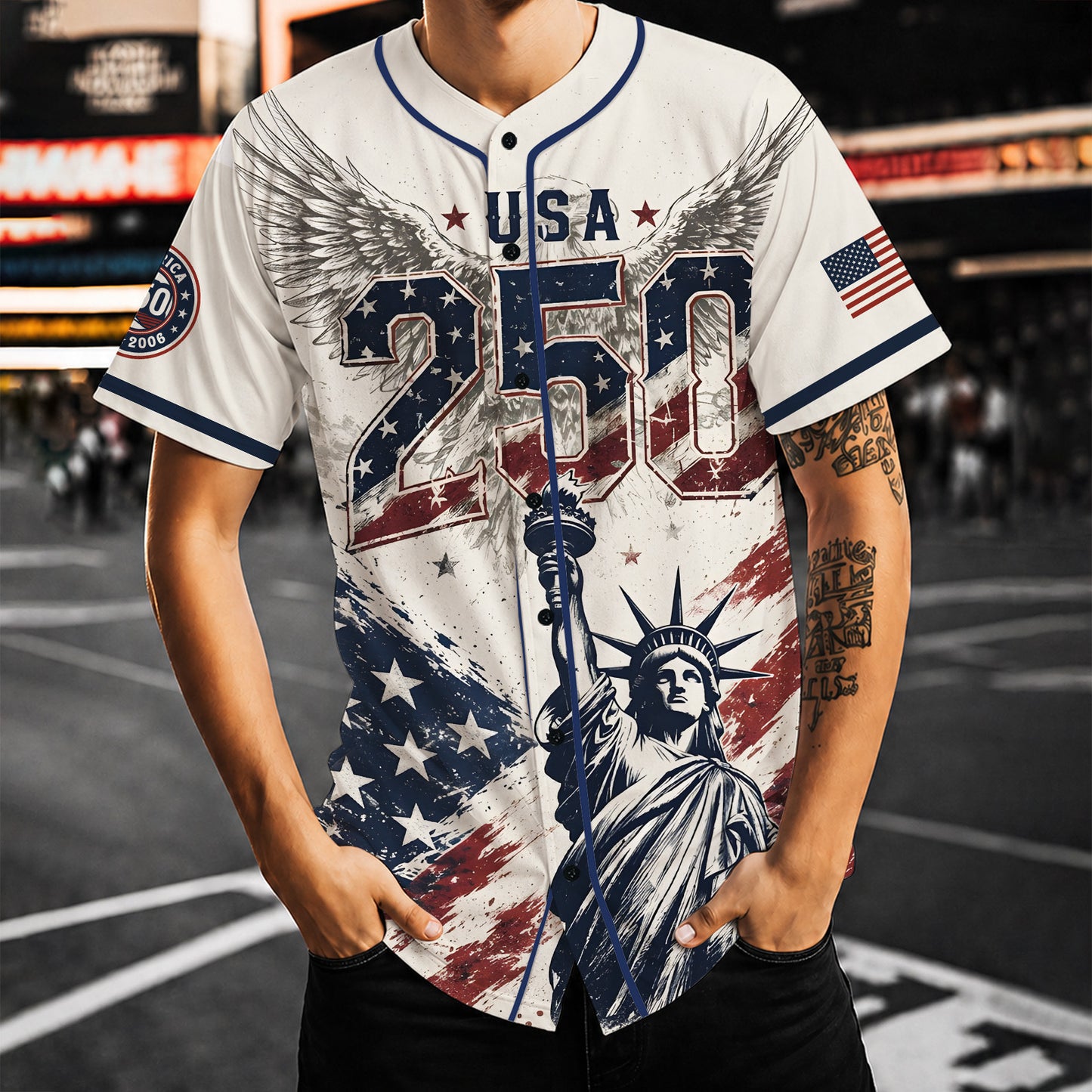 USA 250 Years Anniversary Baseball Jersey Shirt, Patriotic Liberty 1776-2026 4th of July Shirt 685168