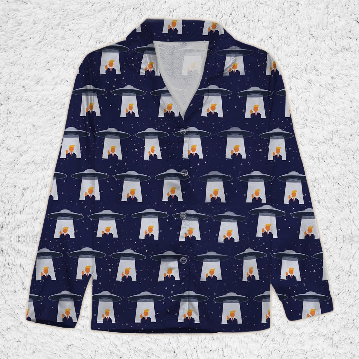 Funny Trump UFO Pajama Set, Alien Donald Trump Christmas PJs, Political Holiday Gift 686228