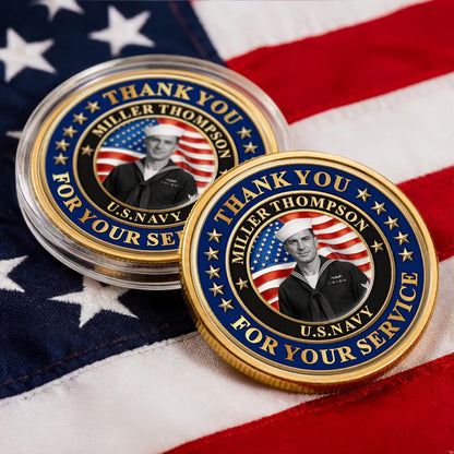 Custom Photo 250 Years USA Military Challenge Coin, Personalized Thank You For Your Service Coin 685316 WFD
