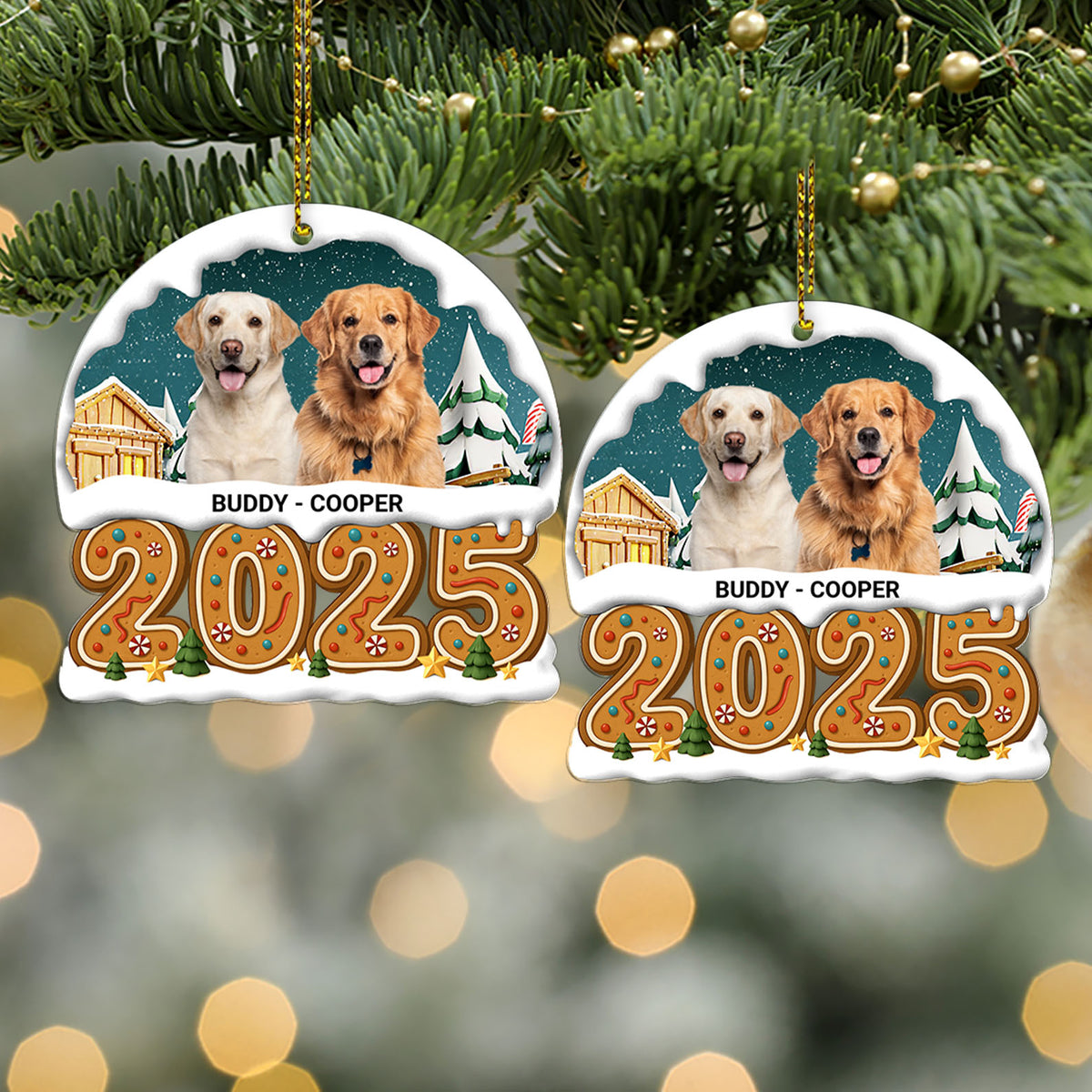 Personalized Dog Photo Upload 2025 Acrylic Ornament | Custom Pet Photo Christmas Ornament 683503