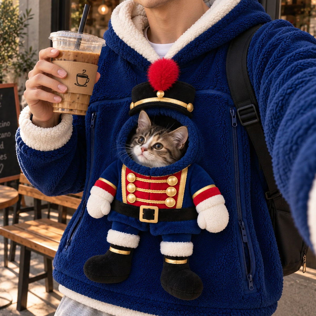 Christmas Pet Carrier Hoodie, Dog Cat Front Pouch Hoodie, Funny Holiday Pet Lover Christmas Gift 686570 WFD
