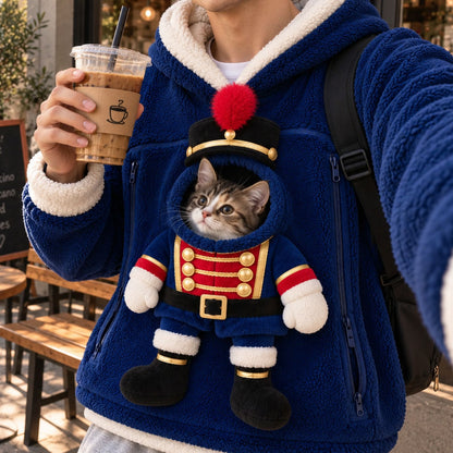 Christmas Pet Carrier Hoodie, Dog Cat Front Pouch Hoodie, Funny Holiday Pet Lover Christmas Gift 686570 WFD