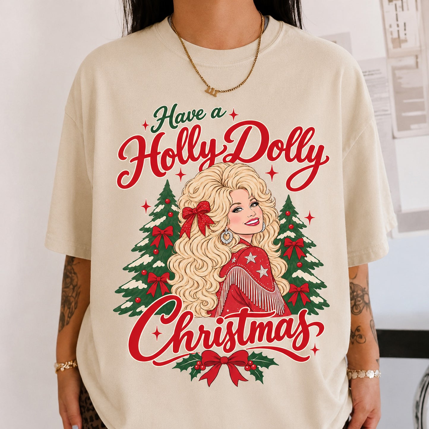 Have A Holly Dolly Christmas Shirt, Dolly Parton Memorial Tee, Country Music Christmas Shirt 686088 WFD