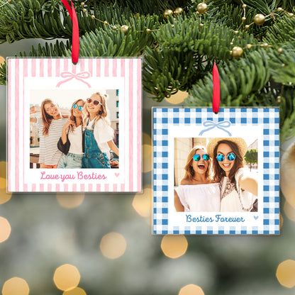 Personalized Best Friend Acrylic Ornament, Custom Photo Bestie Ornament, Friendship Christmas Gift 686017