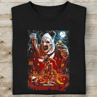 Terrifier 2 Art The Clown Halloween Shirt, Scary Movie T-Shirt, Funny Spooky Season Graphic Tee 683308-4