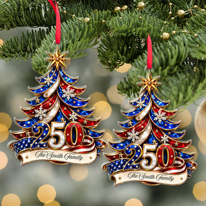 Personalized 250 Years of America Acrylic Ornament, Patriotic Christmas Ornament Decor 685751