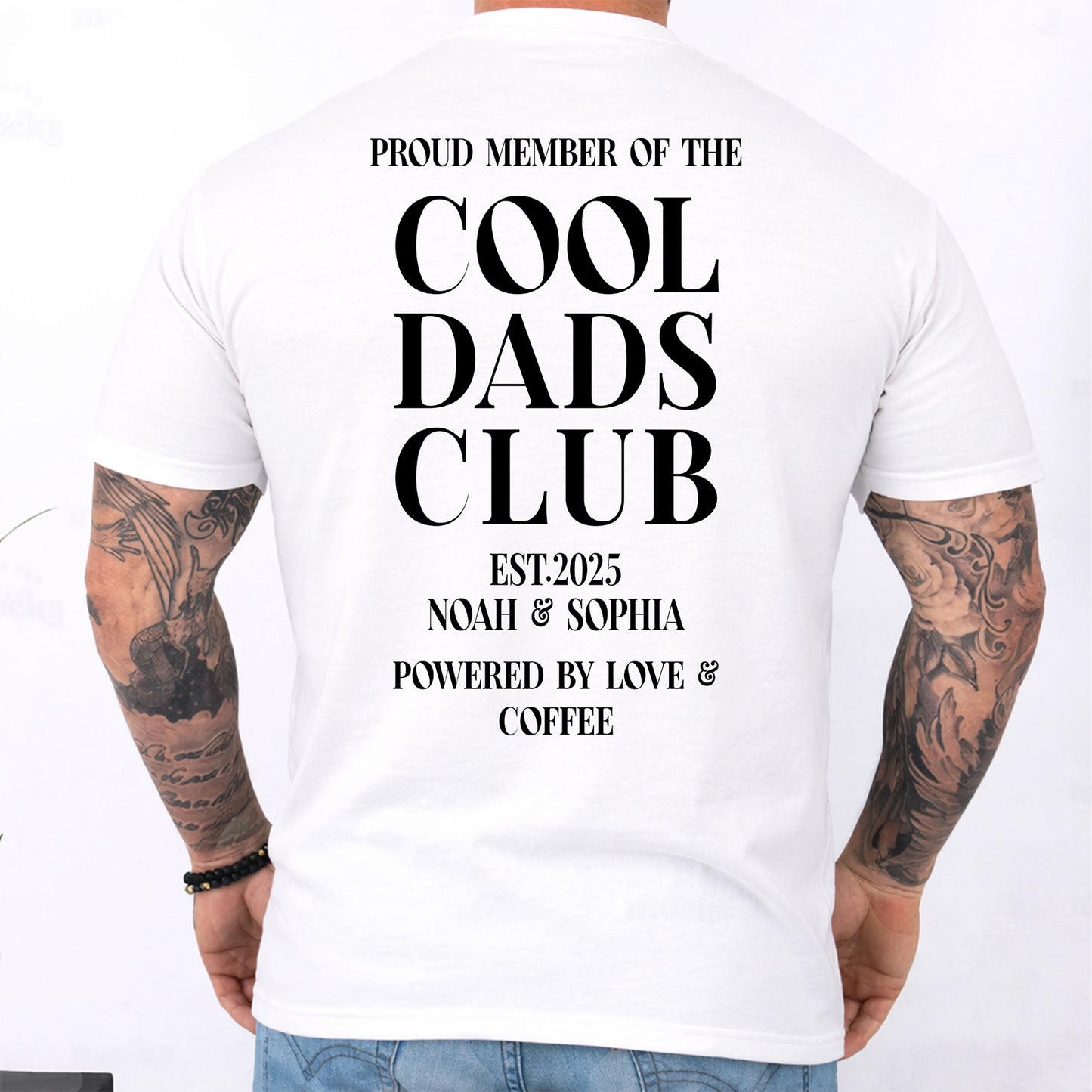 Personalized Cool Dads Club Backside Shirt, Custom Dad Bright Tee, Fathers Day Gift, Papa Daddy T-Shirt 684870