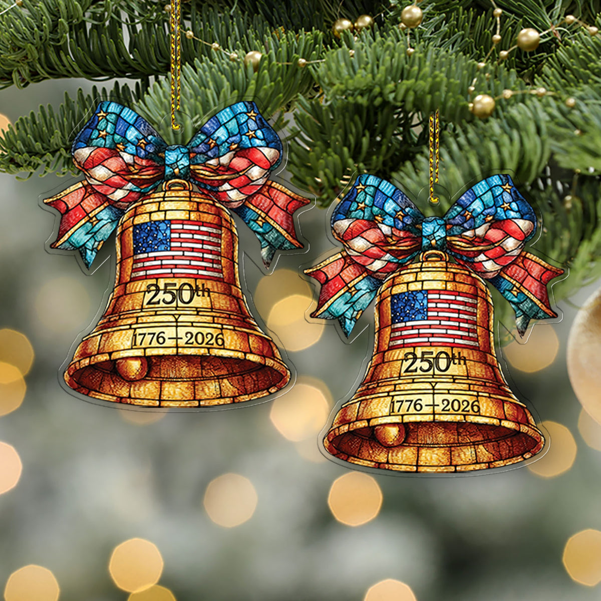 250 Years of the USA Acrylic Ornament | 1776–2026 Liberty Bell Ornament for Christmas Decor 683252