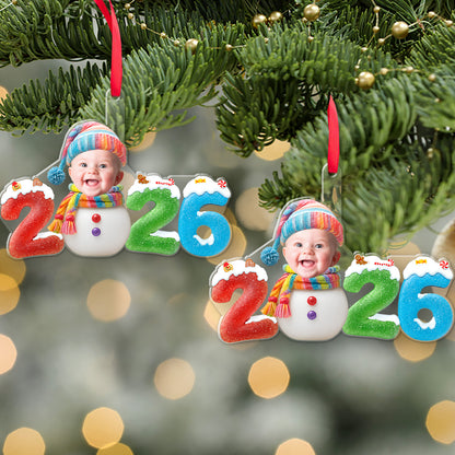 Custom Photo Baby First Christmas 2026 Acrylic Ornament, Personalized Baby Christmas Keepsake Gift 685769
