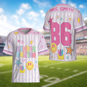 Personalized Teacher Football Jersey, Custom Grade Level Name & Number Shirt, Retro Back to School Gift 685676