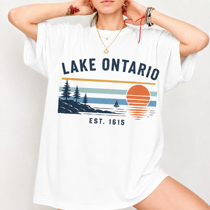 Lake Ontario Est 1615 Shirt, Anti Trump Tee, Great Lakes Sunset Shirt, Canada Political Protest Tee 686118 WFD